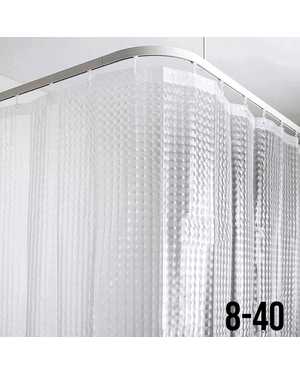 Штора для ванной с 3D эффектом 180х180смцвет белый (прозрачный)
