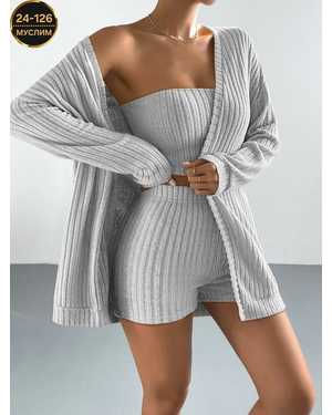 Женская пижама-тройка. Ткань лапша