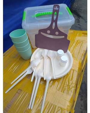 Набор посуды для пикника на 4 персоны (20 предметов) пластик