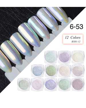 Втирка жемчуг для дизайна ногтей Набор 12 разных цветов