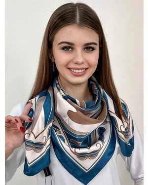Женский платок. Размер: 90*90 cm Состав: 100% silk