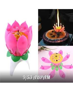 Музыкальная вращающееся свеча для торта раскрывающийся цветок (8 свечей)