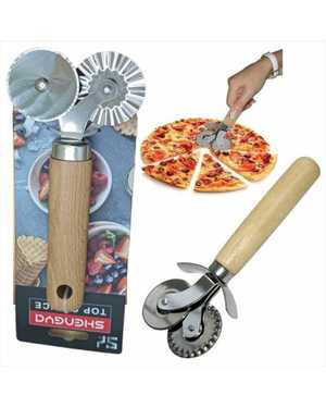 Кухонный нож для пиццы и теста круглый 2в1