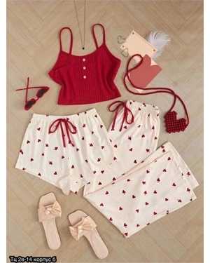 Женская Пижама ТРОЙКА ткань лапша Бамбук (ВОЗМОЖНО ЗАМЕНА ЦВЕТА)