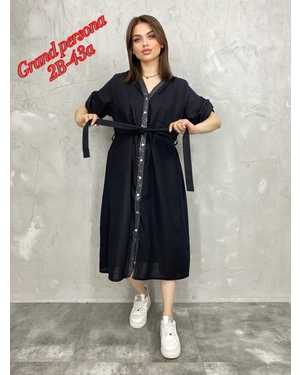 Женское платье. Ткань: лен+хлопок Размер 52-54(3XL),54-56(4XL),56-58(5XL), 58-60(6XL),60-62(7XL)