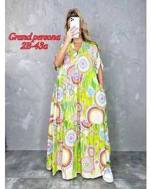 Женское платье. Ткань: штапель Размер: 4Xl(52-54), 5XL(54-56), 6XL(56-58)