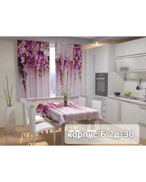 Шторы 3д на кухню ткань габардин. Ширина: 1,5м +1,5м=3м Высота: 1,7м