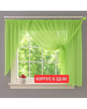 Шторы на кухню ткань вуаль. Ширина: 3.5м Высота: 1.7м