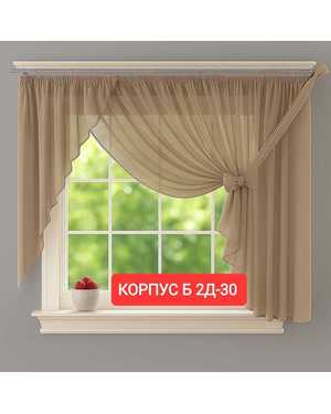 Шторы на кухню ткань вуаль. Ширина: 3.5м Высота: 1.7м