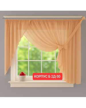 Шторы на кухню ткань вуаль. Ширина: 3.5м Высота: 1.7м