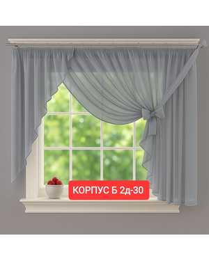 Шторы на кухню ткань вуаль. Ширина: 3.5м Высота: 1.7м