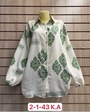 БЛУЗКА БОЛЬШЕМЕРЯТ ТКАНЬ 60% COTTON, 20% LINEN, 20% TENCEL