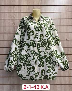 БЛУЗКА БОЛЬШЕМЕРЯТ ТКАНЬ 60% COTTON, 20% LINEN, 20% TENCEL