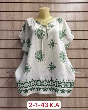 БЛУЗКА БОЛЬШЕМЕРЯТ ТКАНЬ ЛЕН 75% LINEN, 25% COTTON