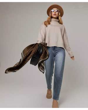 СВИТЕР ТКАНЬ 48% CASHMERE, 29% WOOL, 18% COTTON, 5% ELASTANE