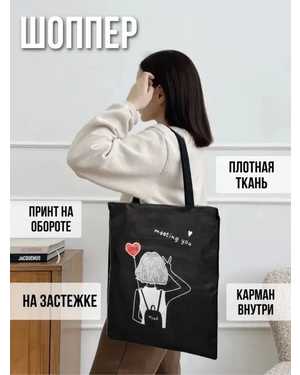 сумка-шоппер на молнии Размер 38/32см