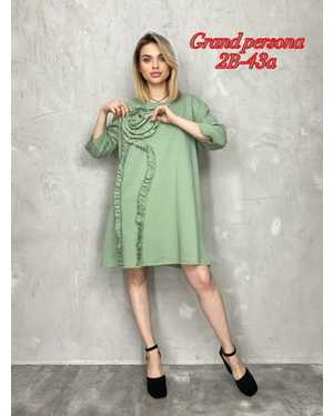 Женское платье. Ткань : Трикотаж, хлопок Размер : 3XL(50-52),4XL(54-56),5XL(58-60),6XL(62-64)