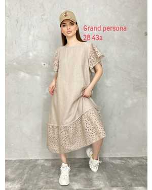 Женское платье. Ткань : лен ( с карманами) Размер : 3XL(50-52),4XL(52-54),5XL(54-56),6XL(56-58)