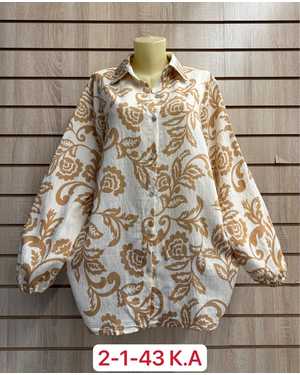 БЛУЗКА ТКАНЬ 60% COTTON, 20% LINEN, 20% TENCEL