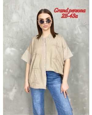 Женская блузка. Ткань: хлопок Размеры : 3XL(50-52),4XL(52-54),5XL(54-56),6XL(56-58), 7XL(58-60)