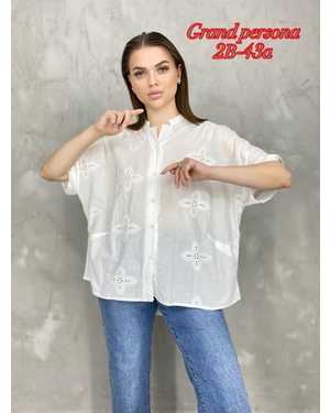 Женская блузка. Ткань: хлопок Размеры : 3XL(50-52),4XL(52-54),5XL(54-56),6XL(56-58), 7XL(58-60)