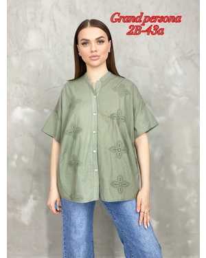 Женская блузка. Ткань: хлопок Размеры : 3XL(50-52),4XL(52-54),5XL(54-56),6XL(56-58), 7XL(58-60)