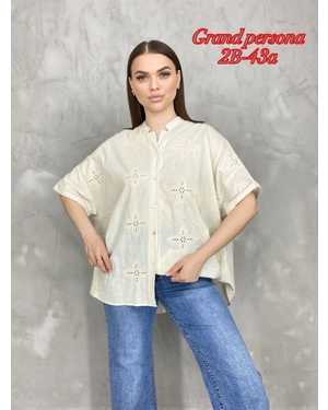 Женская блузка. Ткань: хлопок Размеры : 4XL(52-54),5XL(54-56),6XL(56-58), 7XL(58-60)