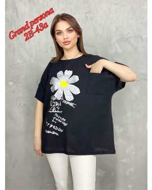 Женская футболка. Ткань: ЛЕН ( Спина Хлопок) Размер: 7XL(58-60), 8XL(62-64), 9XL(64-66), 10XL(66-68)