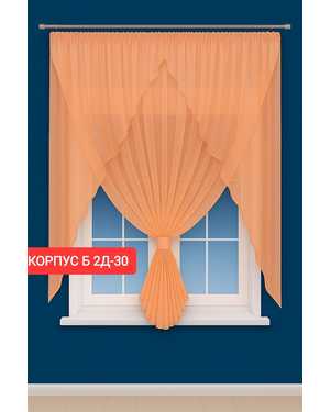 Шторы на кухню ткань вуаль. Ширина: 2.7м Высота: 1.7м