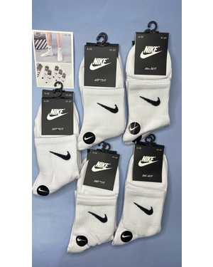 МУЖСКИЕ МУЖСКИЕ НОСКИ NIKE 10 ПАР СОСТАВ: 95% ХЛОПОК, 5% ПОЛИАМИД РАЗМЕР: 41-47