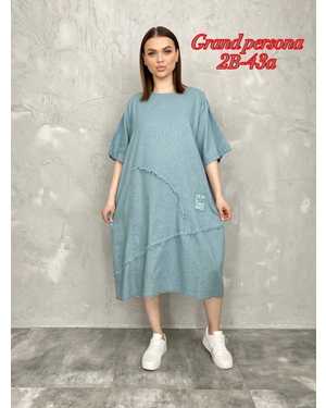 Женское платье. Ткань лен Размеры: 3XL(50-52-54),4XL(52-54-56),5XL(54-56-58),6XL(56-58-60)