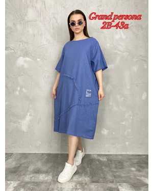 Женское платье. Ткань лен Размеры: 3XL(50-52-54),4XL(52-54-56),5XL(54-56-58),6XL(56-58-60)