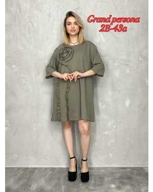 Женское платье. Ткань : Трикотаж, хлопок Размеры : 3XL(50-52),4XL(54-56),5XL(58-60),6XL(62-64)