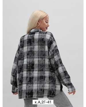 Женская Рубашка в клетку варенка. Размер L(42,44,46,48,50) XL(46,48,50,52,54)