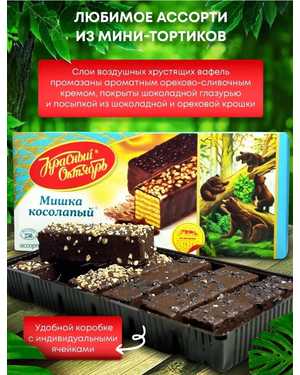 вафельные тортики ассорти МИШКА КОСОЛАПЫЙ ОТ КРАСНОГО ОКТЯБРЯ 250гр