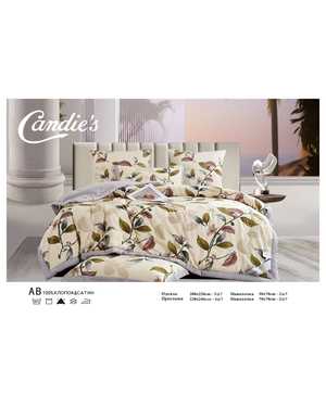 Комплект постельного белья с одеялом от фирмы CANDIE’S Ткань: Сатин Наполнитель в одеяле 100% Шёлк Тусса(возможно замена на похожее)