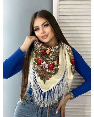 ПЛАТОК СОСТАВ: ШЕСТЬ 80% ; ВИСКОЗА 20% РАЗМЕР: 120*120 CM