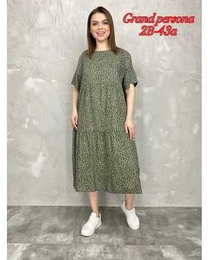 Женское платье. Ткань лен Размеры: 3XL(50-52-54),4XL(52-54-56),5XL(54-56-58),6XL(56-58-60)