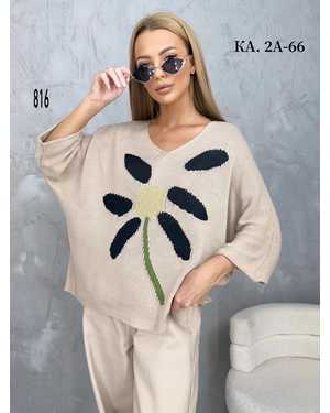 КОФТА ТКАНЬ 60% COTTON, 30% WOOL, 10% VISCOSE