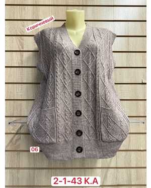 ЖИЛЕТ ТКАНЬ 52% CASHMERE, 28% WOOL, 15% COTTON, 5% ELASTANE