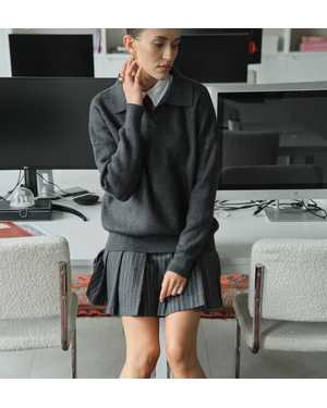 СВИТЕР ТКАНЬ 48% CASHMERE, 29% WOOL, 18% COTTON, 5% ELASTANE