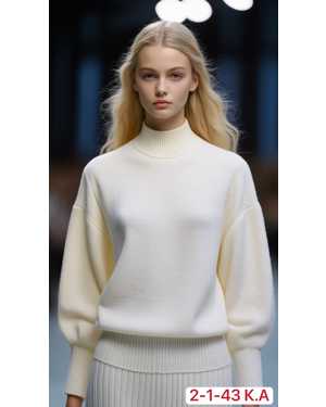 СВИТЕР ТКАНЬ 55% COTTON, 35% WOOL, 10% ELASTANE