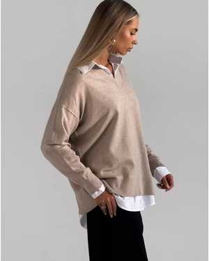 СВИТЕР ТКАНЬ 48% CASHMERE, 29% WOOL, 18% COTTON, 5% ELASTANE