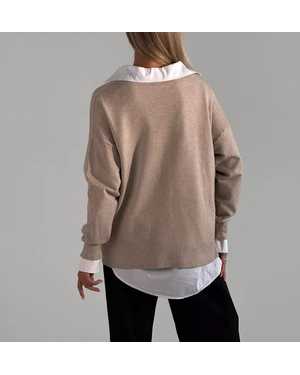 СВИТЕР ТКАНЬ 48% CASHMERE, 29% WOOL, 18% COTTON, 5% ELASTANE