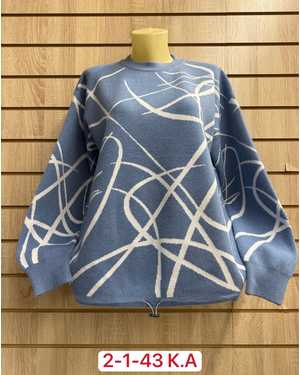 СВИТЕР ТКАНЬ 55% COTTON, 35% WOOL, 10% ELASTANE