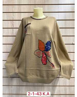 СВИТЕР ТКАНЬ 50% CASHMERE, 28% WOOL, 17% COTTON, 5% ELASTANE
