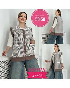 ЖИЛЕТ ТКАНЬ АЛЬПАКА (70% COTTON, 20% ELASTANE, 10% CASHMERE)