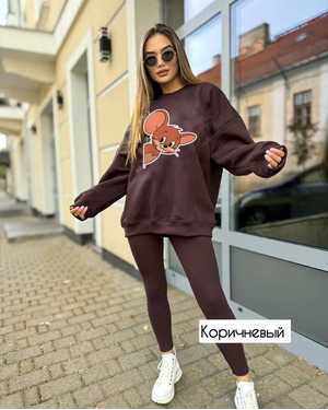 ЖЕНСКИЙ КОСТЮМ ТКАНЬ ТРЕХНИТКА НА ФЛИСЕ, КАШЕМИРОВАЯ ЛАПША