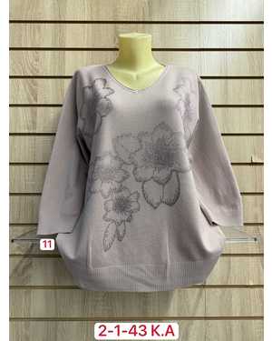 СВИТЕР ТКАНЬ 24% COTTON, 48% CASHMERE, 28% POLYESTER