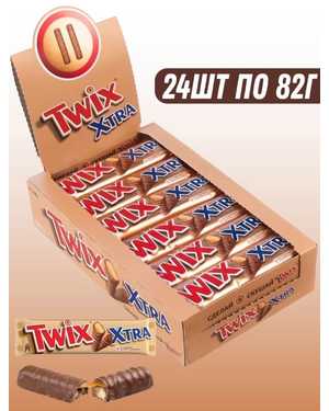 Батончик Твикс Экстра: TWIX XTRA В упаковке 24шт